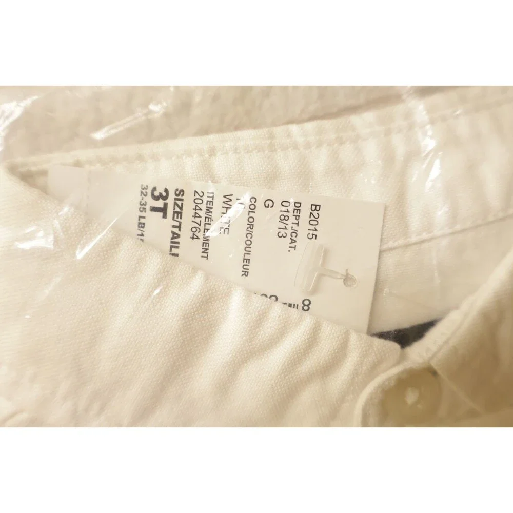 The Childrens Place Polo Shirt White Solid 3T NEW Formal Dress Wear Fancy Clean